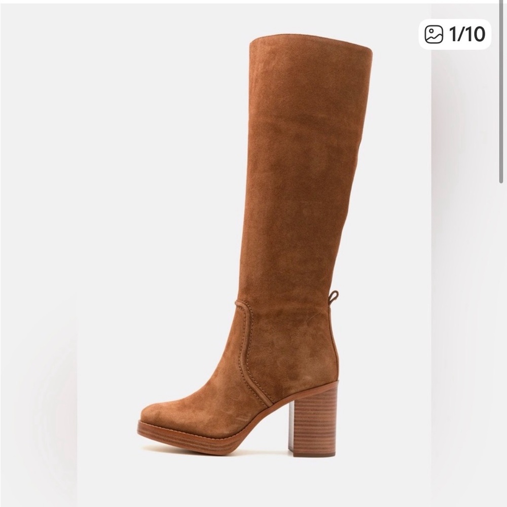 Michael Kors Tan Suede Knee High Boots NEW